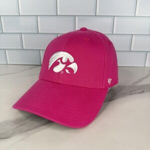 Iowa Hawkeyes‎ Hat Cap Strap Back Youth Pink White NCAA Football Embroidered 47